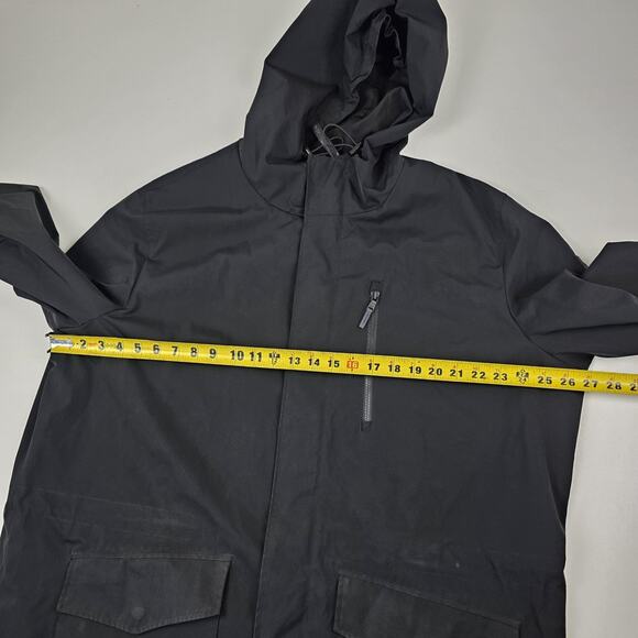 Michael Kors Coat Mens XL Black Hooded Parka Zip Snap Pockets Fishtail Hem MK - Picture 6 of 16